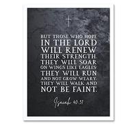 Artery8 Isaiah 40:31 Those Who Hope In The Lord Will Renew Their Strength Christian Bible Verse Quote Scripture Typography Artwork Framed Wall Art Print 9X7 Inch