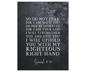 Artery8 Isaiah 41:10 Do Not Fear For I am With You I am Your GOD Christian Bible Verse Quote Scripture Typography Unframed Wall Art Print Poster Home Decor Premium