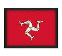 Isle of Man National Flag Vexillology World Flags Country Region Poster Artwork Framed Wall Art Print A4 Artery8 Black One Size