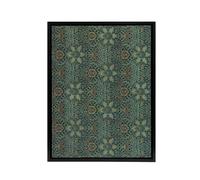 Artery8 Ispahan Pattern Arabesque Textile Framed Canvas Wall Art Print Morris in Blue | Size: W24" x H32" Artery8 Blue W24" x H32"