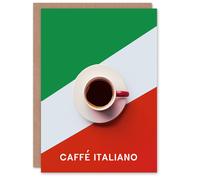 Artery8 Italian Coffee Cup Aerial View Advert Design Greeting Birthday Card Him Her All Blank