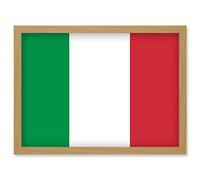 Artery8 Italy National Flag Patriotic Vexillology World Flags Country Region Poster Artwork Framed Wall Art Print A4