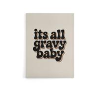 Artery8 It's All Gravy Baby Funky Bold Retro Typography Canvas Wall Art Print in Beige | Size: W18" x H24" Artery8 Beige W18" x H24"