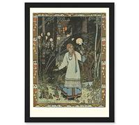 Artery8 Ivan Bilibin Illustration Fairy Tale Vasilisa Beautiful 1990 Artwork Framed Wall Art Print A4