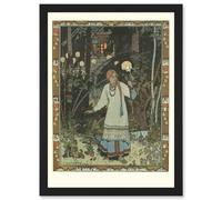 Artery8 Ivan Bilibin Illustration Fairy Tale Vasilisa Beautiful 1990 Artwork Framed Wall Art Print A4 in Black Artery8 Black
