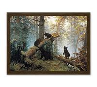 Artery8 Ivan Shishkin Morning In Pine Forest Shishkin Ivan Bears Artwork Framed A3 Wall Art Print