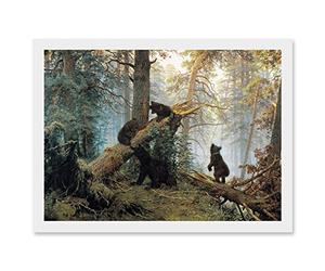 Artery8 Ivan Shishkin Morning In Pine Forest Shishkin Ivan Bears Artwork Framed A3 Wall Art Print