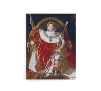 Artery8 J A D Ingres Napoleon I on His Imperial Throne Canvas Wall Art Print in Red | Size: W12" x H16" Artery8 Red W12" x H16"