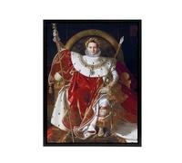 Artery8 J A D Ingres Napoleon I on His Imperial Throne Framed Canvas Art Print in Red | Size: W12" x H16" Artery8 Red W12" x H16"