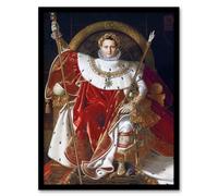 Artery8 J A D Ingres Napoleon I on His Imperial Throne Framed Wall Art Print in Red | Size: A4 Artery8 Red A4