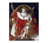 Artery8 J A D Ingres Napoleon I on His Imperial Throne Wall Art Print in Red | Size: W18" x H24" Artery8 Red W18" x H24"