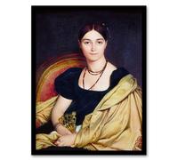 Artery8 J A D Ingres Portrait of Madame Duvaucey Framed Wall Art Print | Size: A4 Artery8 Multicolor A4