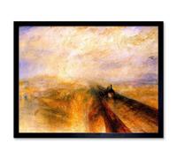 Wee Blue Coo J. M. W. Turner Rain Steam Speed Great Western Railway Painting Art Print Framed Poster Wall Decor 12X16 Inch