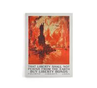 Artery8 J Pennell Liberty Shall Not Perish From The Earth Canvas Art Print in Orange | Size: W24" x H32" Artery8 Orange W24" x H32"