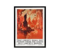Artery8 J Pennell Liberty Shall Not Perish From The Earth Framed Canvas Art in Orange | Size: W18" x H24" Artery8 Orange W18" x H24"