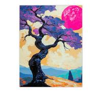 Artery8 Jacaranda Purple Flower Tree Sunset Landscape Living Room Extra Large XL Wall Art Poster Print