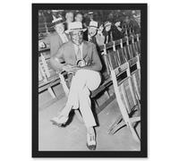 Jack Johnson Boxer Cigar Icon A4 Artwork Framed Wall Art Print Artery8 Black One Size