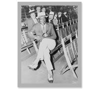 Artery8 Jack Johnson Boxer Cigar Icon A4 Artwork Framed Wall Art Print in Light Grey Artery8 Light Grey