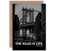 Wee Blue Coo JACK KEROUAC ROAD IS LIFE QUOTE BLANK GREETINGS CARD