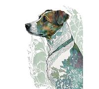 Artery8 Jack Russel Dog Modern Watercolour Portrait Illustration Large Wall Art Poster Print Thick Paper 18X24 Inch