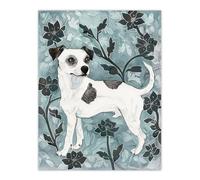 Artery8 Jack Russell Dog Lover Drawing Stylised Floral Living Room Extra Large XL Wall Art Poster Print