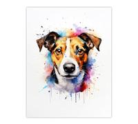 Artery8 Jack Russell Lovers Gift Watercolour Pet Portrait Painting Artwork Extra Large XL Wall Art Poster Print