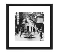 Artery8 Jackson Peking Beijing Street Scene China 1895 Photo 8X8 Inch Square Wooden Framed Wall Art Print Picture with Mount in Black Artery8 Black