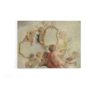 Artery8 Jacob De Wit Putti With Mirrors Canvas Wall Art Print in Grey | Size: W18" x H24" Artery8 Grey W18" x H24"