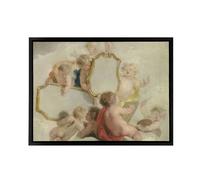 Artery8 Jacob De Wit Putti With Mirrors Framed Canvas Wall Art Print in Grey | Size: W18" x H24" Artery8 Grey W18" x H24"