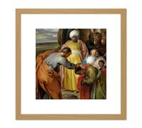 Artery8 Jacob De Wit Saint Philip Baptizes Eunuch Painting 8X8 Inch Square Wooden Framed Wall Art Print Picture with Mount in Light Oak Artery8 Light Oak