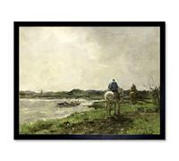 Artery8 Jacob Maris Towpath Canal Horse Painting Art Print Framed Poster Wall Decor 12x16 inch
