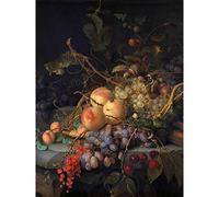Artery8 Jacob Van Walscapelle Still Life Fruit Painting Premium Wall Art Canvas Print 18X24 Inch
