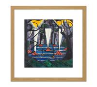 Artery8 Jacoba Van Heemskerck Composition No 23 8X8 Inch Square Wooden Framed Wall Art Print Picture with Mount in Light Oak Artery8 Light Oak