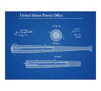 Artery8 Jacobus Baseball Bat Sports 1894 Patent Plan Large Wall Art Poster Print Thick Paper 18X24 Inch
