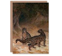 Artery8 Jacques Laurent Agasse Art Card Two Clouded Leopards in Brown Artery8 Brown