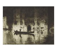 Artery8 James Mcbey Venetian Night Etching 1925 Premium Wall Art Canvas Print 18X24 Inch