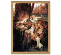 James Mourning For Icarus Myth Greek Wings Painting Artwork Framed Wall Art Print A4 Artery8 Light Oak One Size
