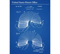 Artery8 James Spring Toy Vintage 1947 Patent Plan Premium Wall Art Canvas Print 18X24 Inch