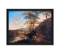 Artery8 Jan Both Italian Landscape Ponte Molle Painting Artwork Framed Wall Art Print 18X24 Inch