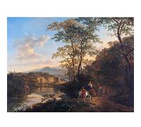 Artery8 Jan Both Italian Landscape Ponte Molle Painting Unframed Wall Art Print Poster Home Decor Premium