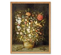 Artery8 Jan Brueghel Still Life With Flowers Painting Art Print Framed Poster Wall Decor 12x16 inch