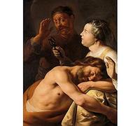 Artery8 Jan Lievens Samson And Delilah Bible Paitning Art Print Canvas Premium Wall Decor Poster Mural