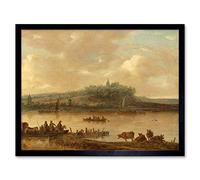 Artery8 Jan Van Goyen View Of The Rhine And The Elterberg Art Print Framed Poster Wall Decor 12x16 inch
