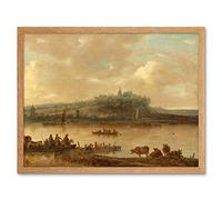 Artery8 Jan Van Goyen View Of The Rhine And The Elterberg Art Print Framed Poster Wall Decor 12x16 inch