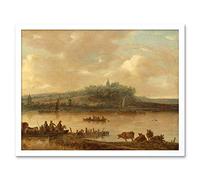 Artery8 Jan Van Goyen View Of The Rhine And The Elterberg Art Print Framed Poster Wall Decor 12x16 inch