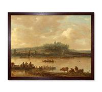 Artery8 Jan Van Goyen View Of The Rhine And The Elterberg Art Print Framed Poster Wall Decor 12x16 inch