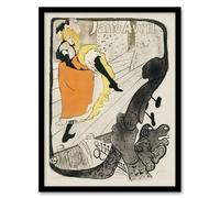 Artery8 Jane Avril Can Can Dancer Vintage Framed Wall Art Print Toulouse Lautrec | Size: A4 Artery8 Multicolor A4