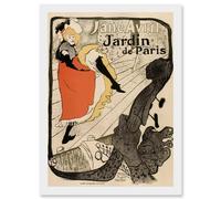 Jane Avril Henri Toulouse Lautrec France Cabaret Paris A4 Artwork Framed Wall Art Print Artery8 White One Size