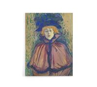 Artery8 Jane Avril Portrait with Hat Canvas Wall Art Print Lautrec | Size: W24" x H32" Artery8 Multicolor W24" x H32"