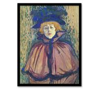 Artery8 Jane Avril Portrait with Hat Vintage Framed Wall Art Print Lautrec | Size: A4 Artery8 Multicolor A4